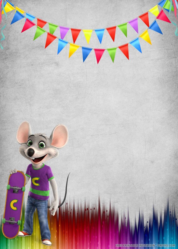 Invitation Template of (FREE PRINTABLE) – Chuck E Cheese Birthday Invitation Template 2