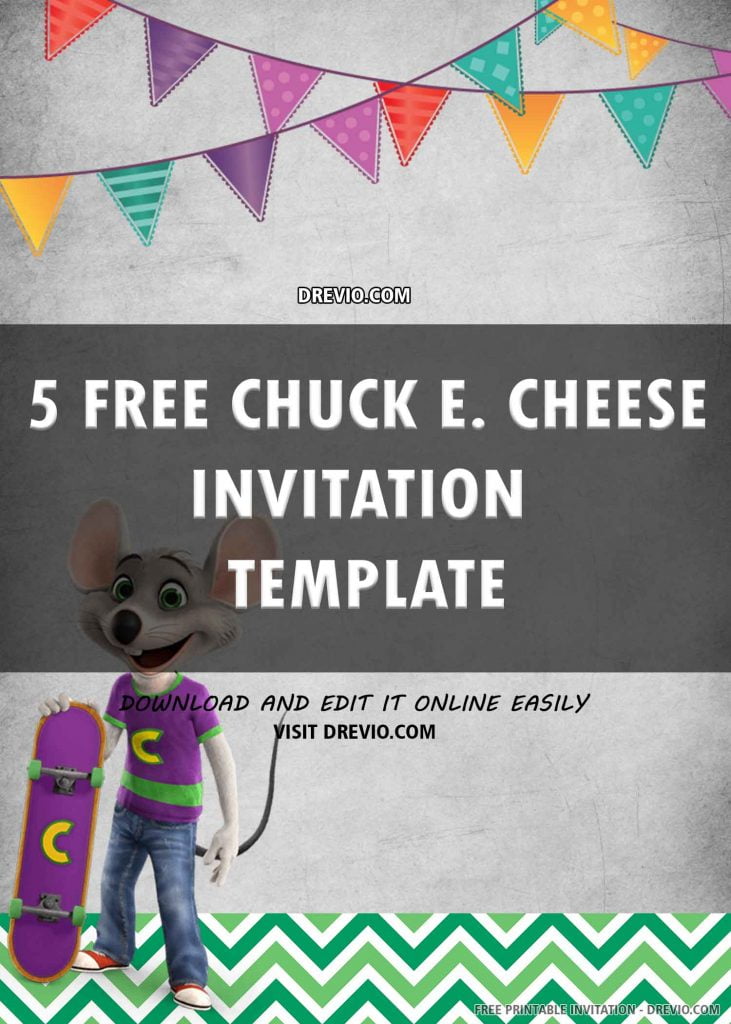 Invitation Template of (FREE PRINTABLE) – Chuck E Cheese Birthday Invitation Template 6