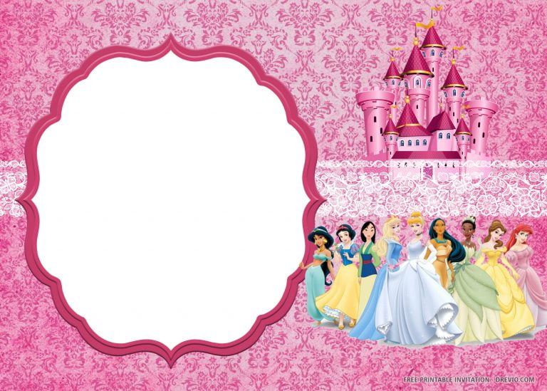 Free Printable Disney Princess Invitation Templates - Drevio : Free And ...