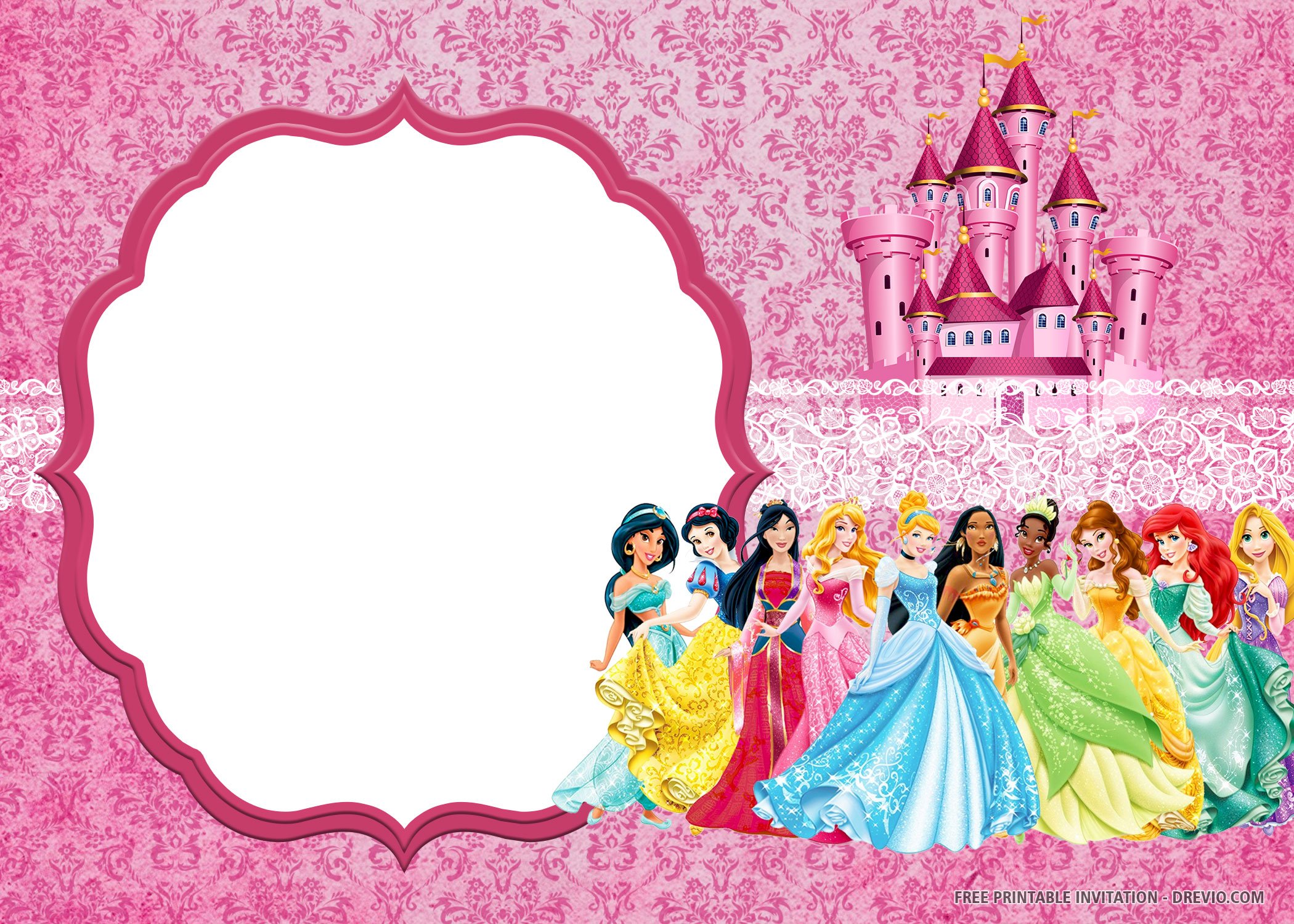 Disney Princess Party Invitations Free Printable - FREE PRINTABLE TEMPLATES
