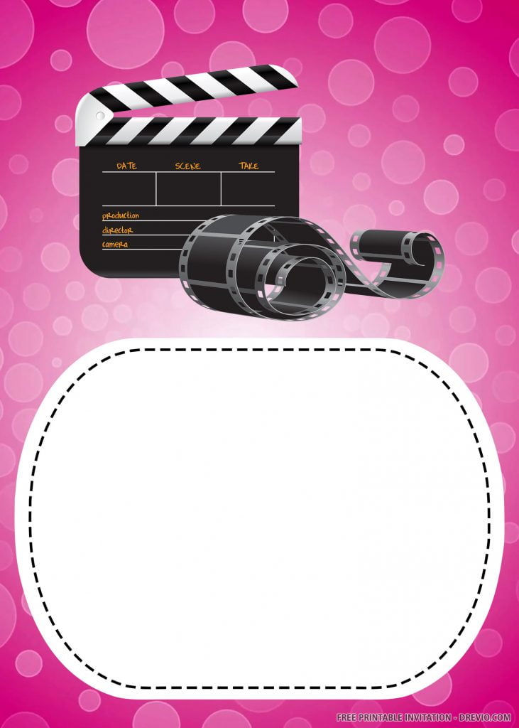 Invitation Template of Free Printable Pink Movie Invitation Templates 6