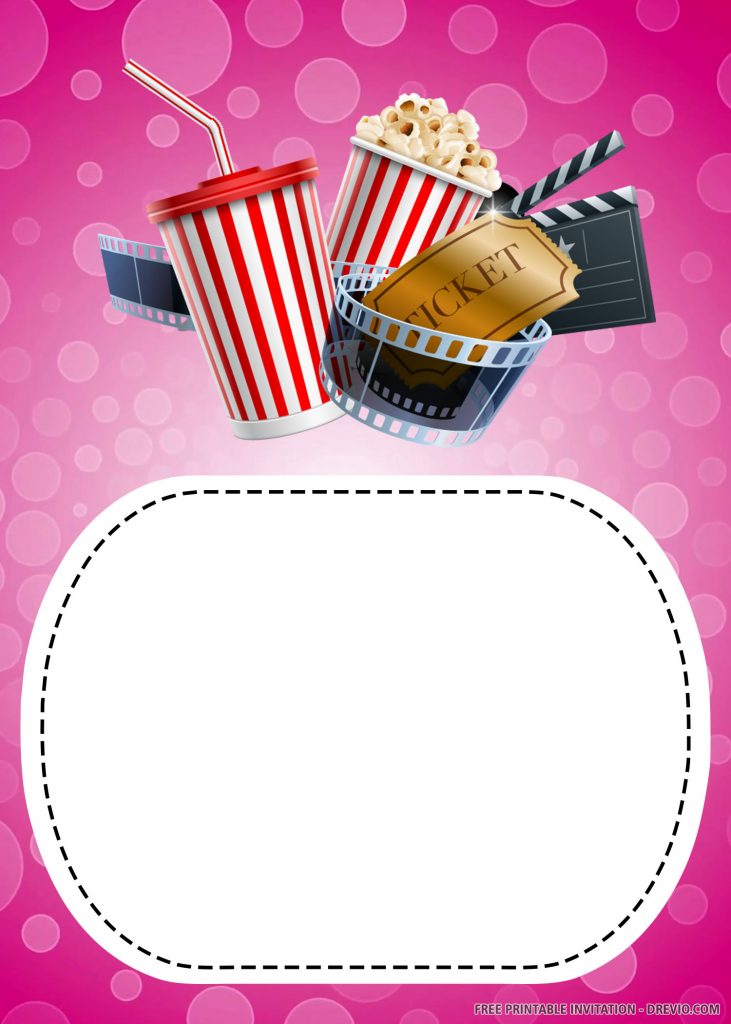 Invitation Template of Free Printable Pink Movie Invitation Templates 4