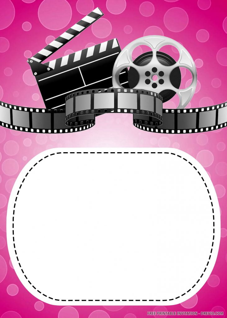 Invitation Template of Free Printable Pink Movie Invitation Templates 3