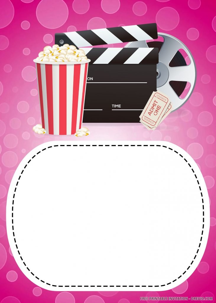 Invitation Template of Free Printable Pink Movie Invitation Templates 2