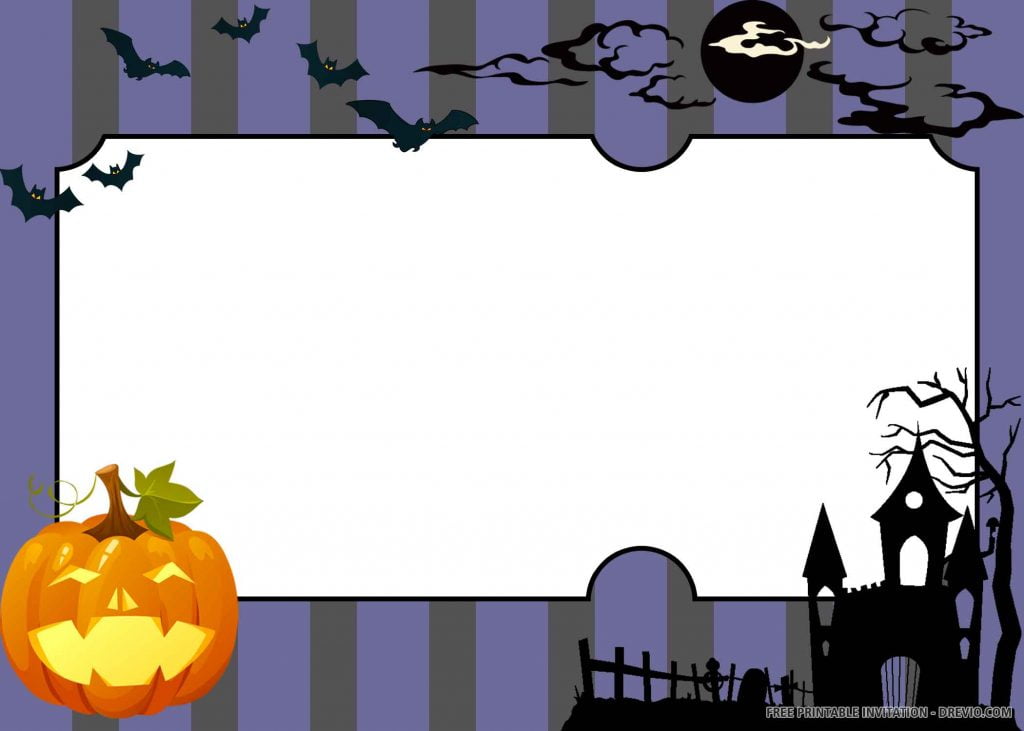 Invitation Template of (FREE PRINTABLE) – Dark Halloween Birthday Invitation Template 3