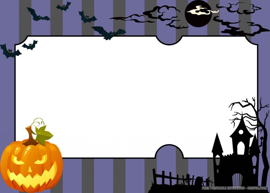 Invitation Template of (FREE PRINTABLE) – Dark Halloween Birthday Invitation Template 4