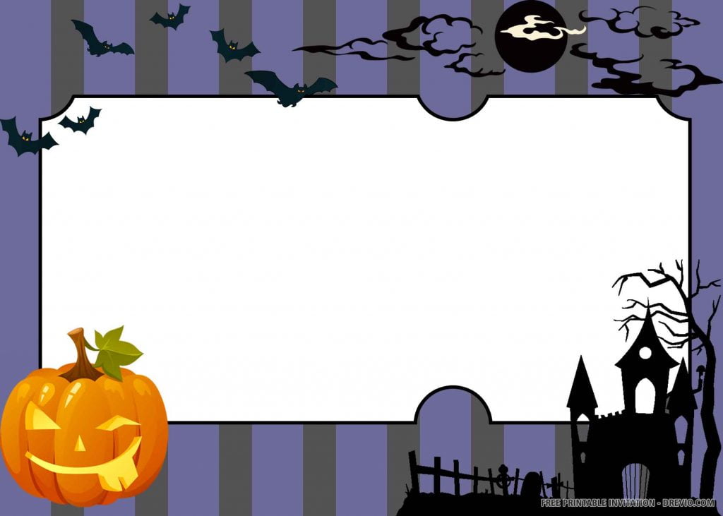 Invitation Template of (FREE PRINTABLE) – Dark Halloween Birthday Invitation Template 2