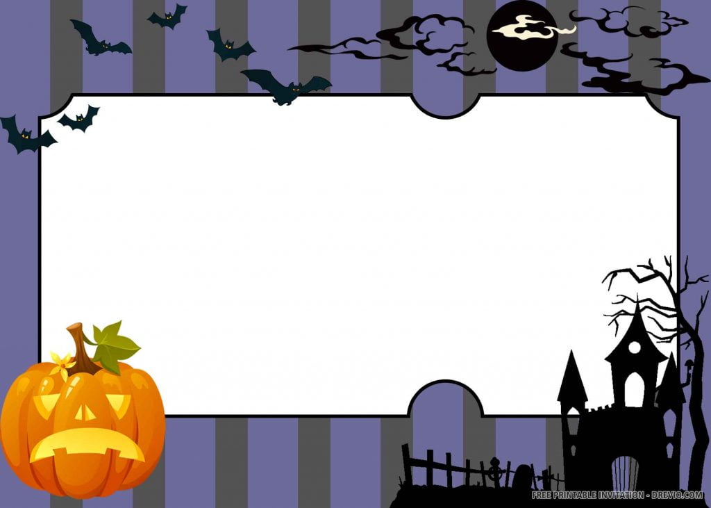 Invitation Template of (FREE PRINTABLE) – Dark Halloween Birthday Invitation Template 1