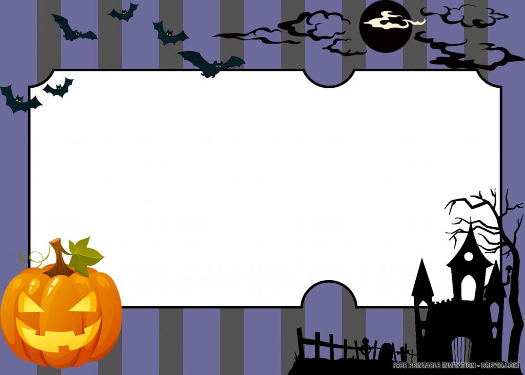 Invitation Template of (FREE PRINTABLE) – Dark Halloween Birthday Invitation Template 6