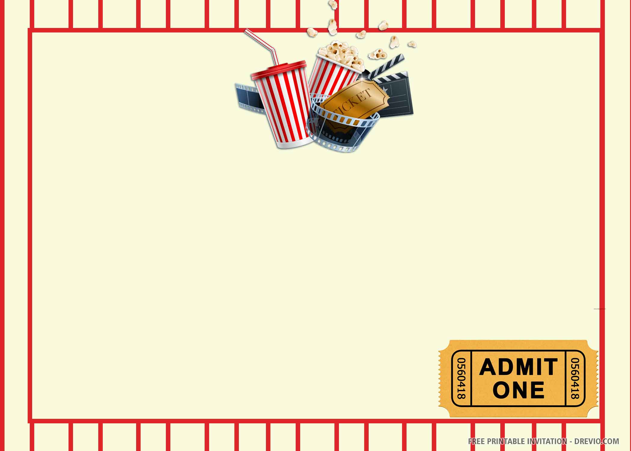 editable movie ticket template