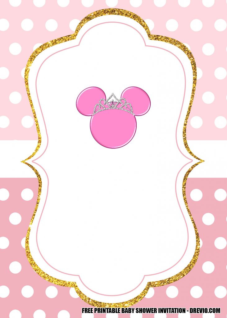 Invitation Template of FREE Minnie Mouse Pink and Gold Invitation Templates 5