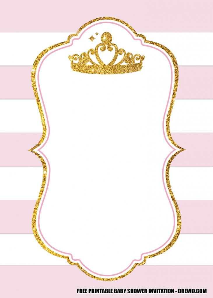 Invitation Template of 13+ FREE Pink and Gold Princess Crown Themed Invitation Templates 1