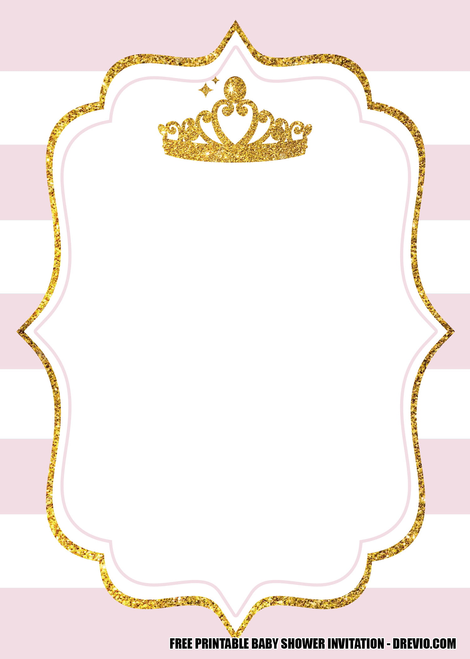 13-free-pink-and-gold-princess-crown-themed-invitation-templates