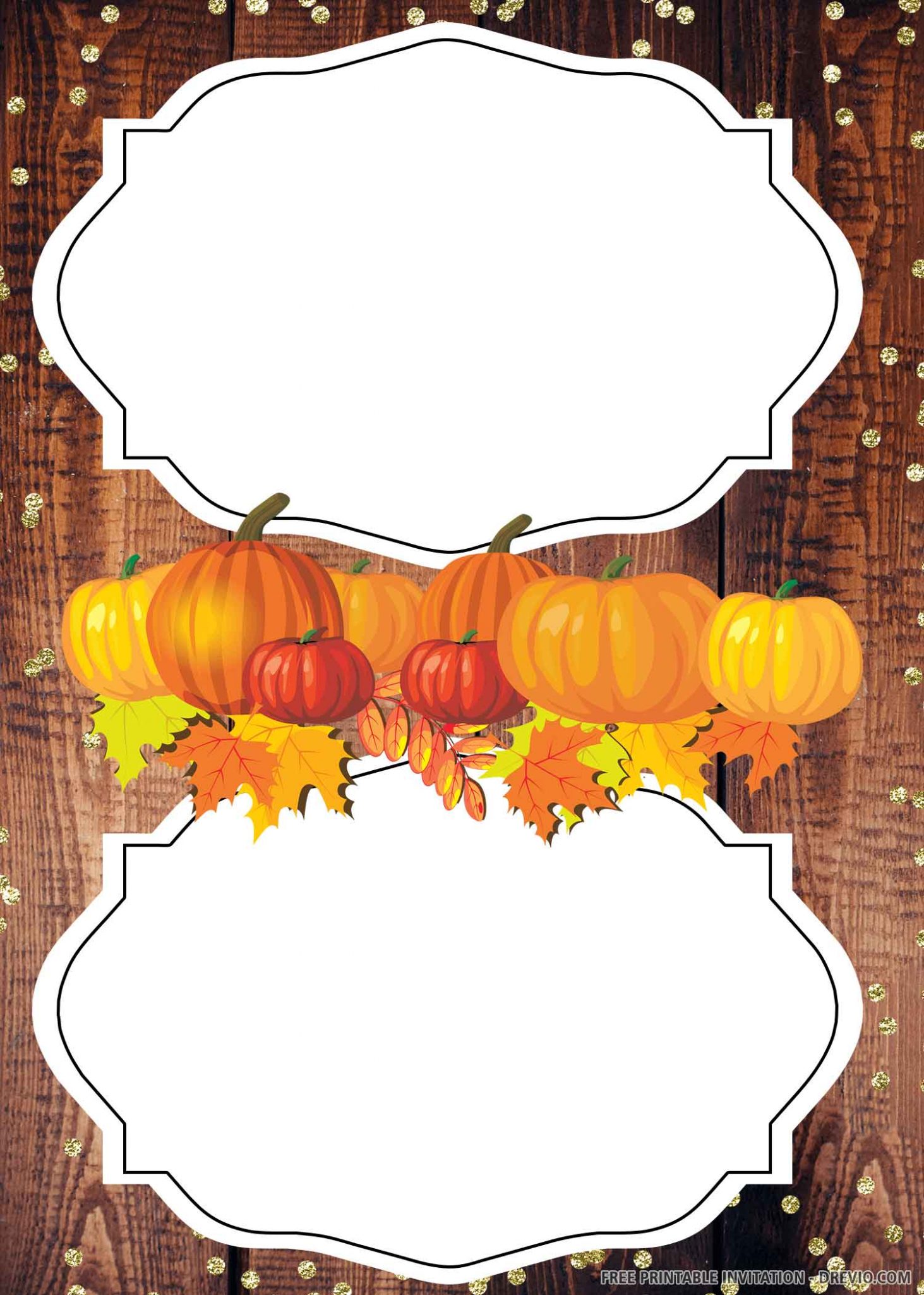 (FREE PRINTABLE) – Pumpkin Fall Harvest Birthday Invitation Template ...