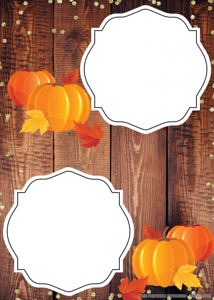 Invitation Template of (FREE PRINTABLE) – Pumpkin Fall Harvest Birthday Invitation Template 7