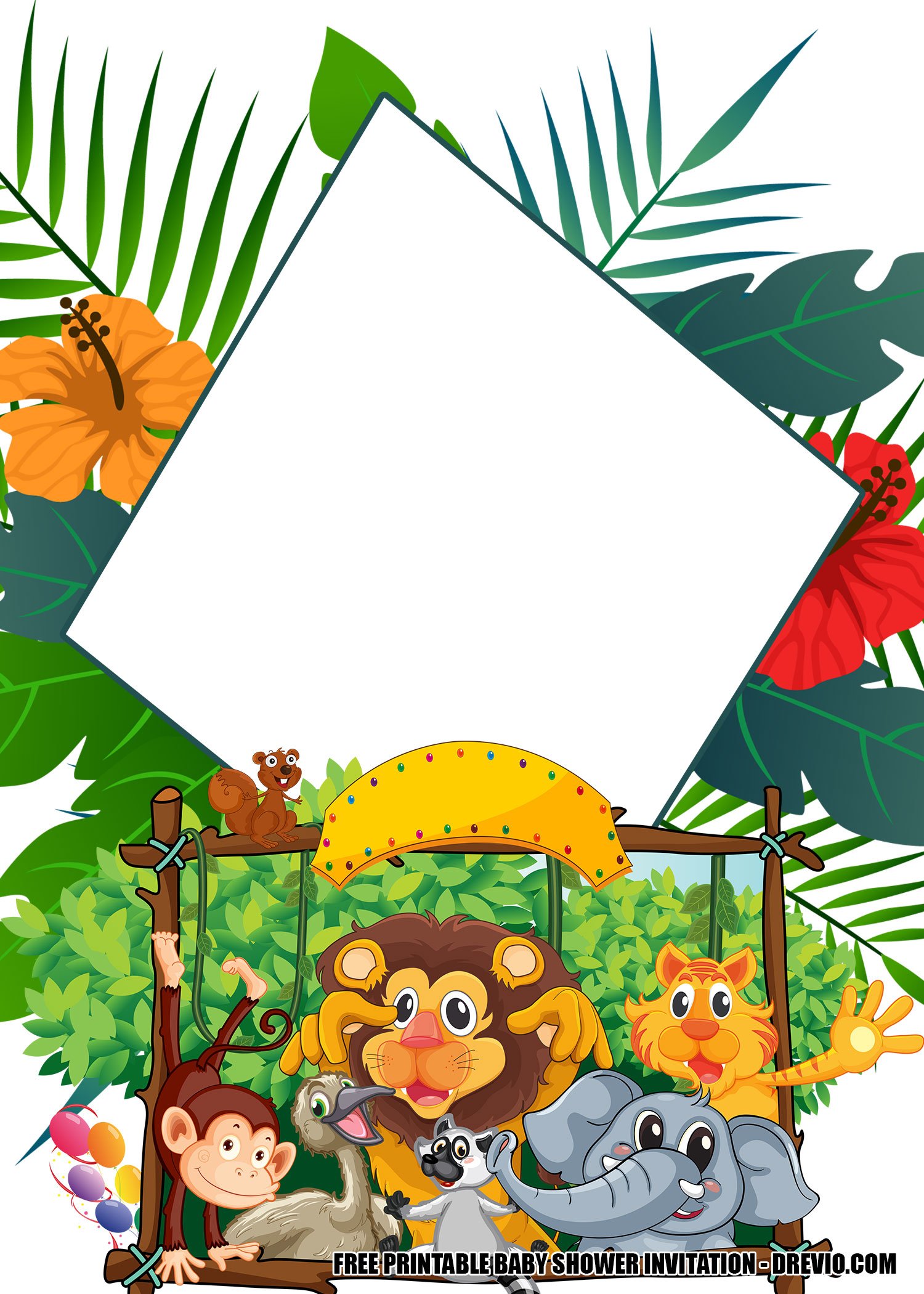 FREE Printable Safari Baby Shower Invitation Templates Download