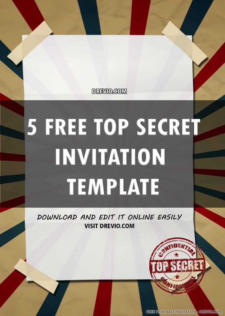 Invitation Template of (FREE PRINTABLE) – Secret Notes Birthday Invitation Template 1