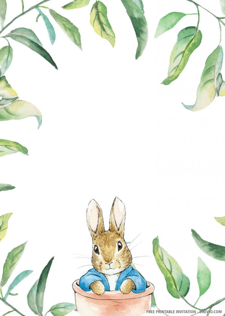 (FREE PRINTABLE) – Cute Bunny Birthday Invitation Template | Download ...