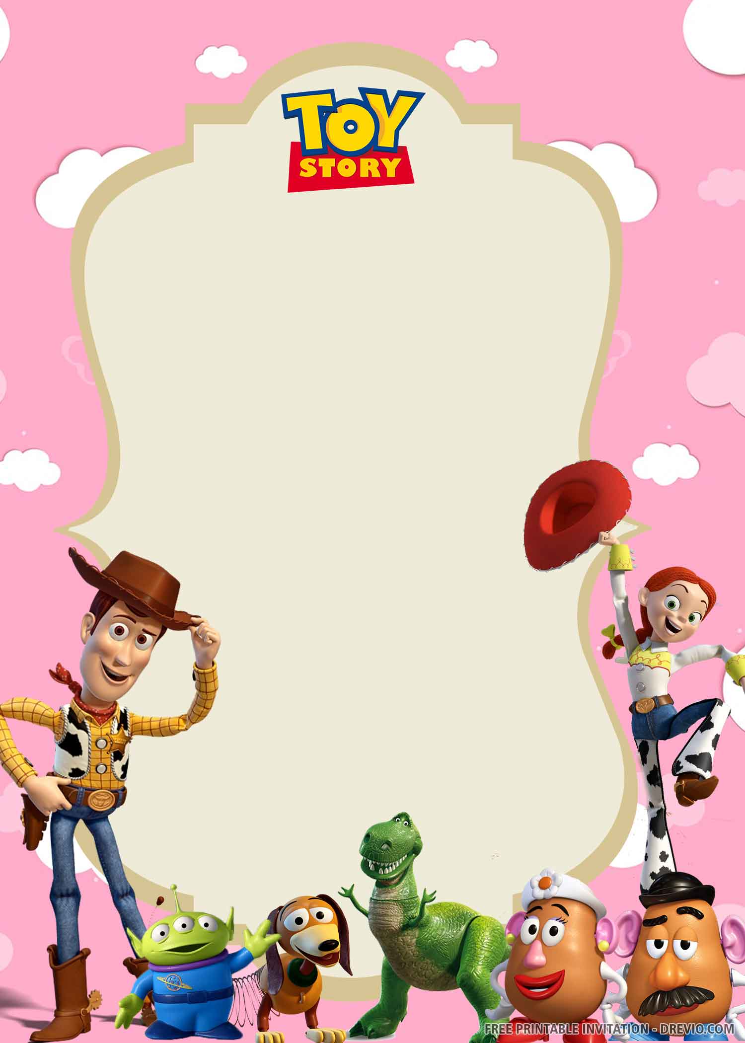 Blank Toy Story Birthday Invitations Template Free