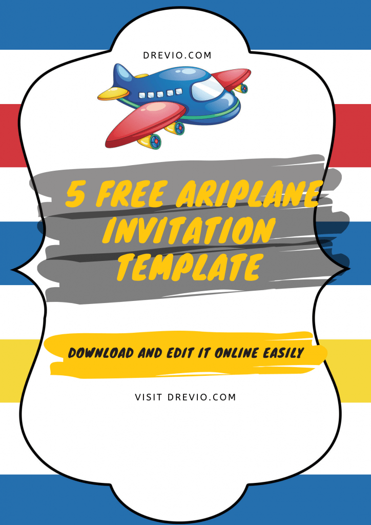 Invitation Template of Free Printable Up, Up, and Away Airplane Birthday Invitation Templates 1