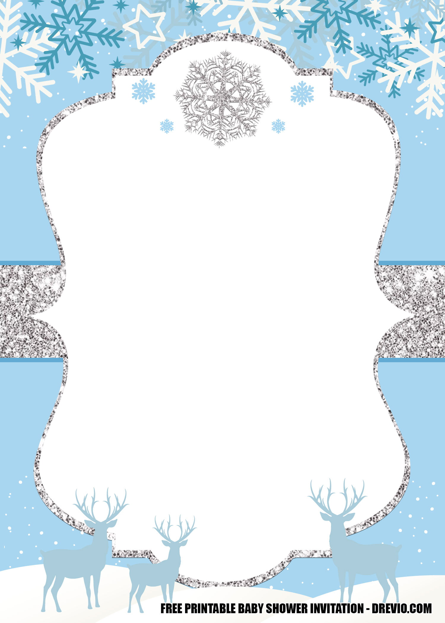 FREE Winter Wonderland Baby Shower Invitation Templates Editable 