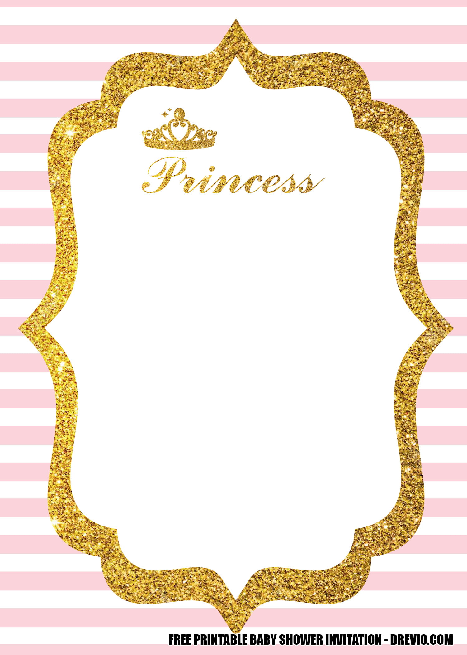 Blank Free Printable Princess Baby Shower Invitations