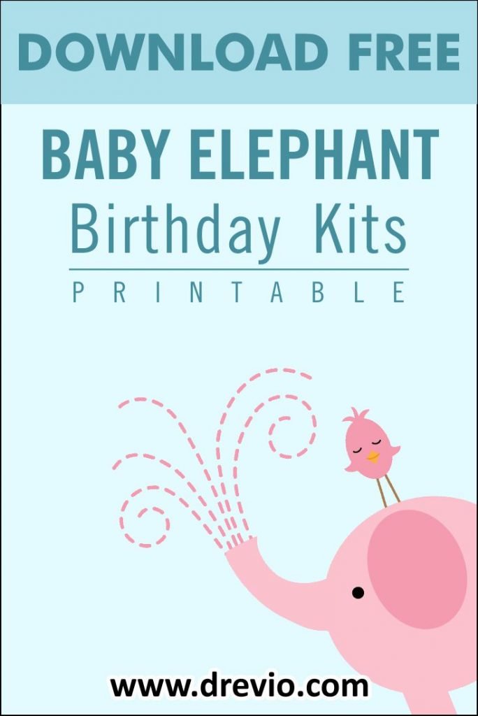 Invitation Template of (FREE PRINTABLE) - Baby Elephant Birthday Party Kits Templates 7