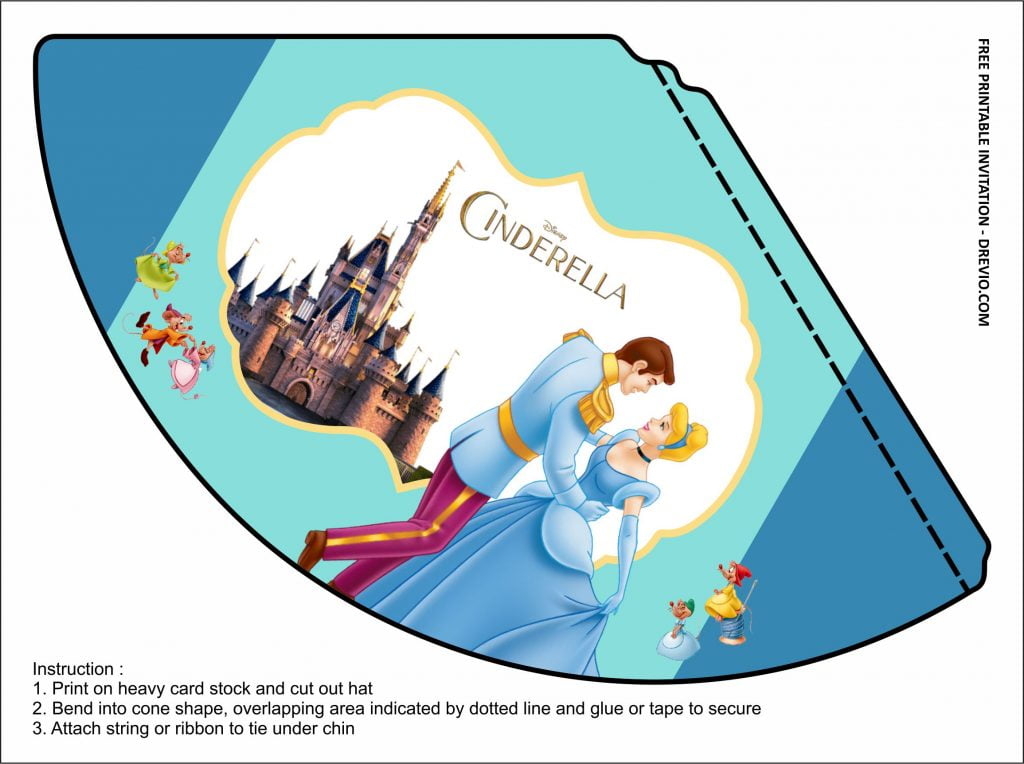 Invitation Template of (FREE PRINTABLE) - Cinderella Birthday Kits Templates 6