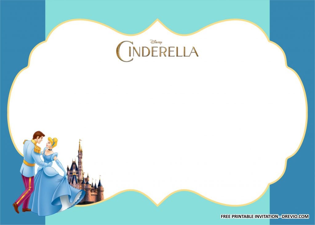 Invitation Template of (FREE PRINTABLE) - Cinderella Birthday Kits Templates 1