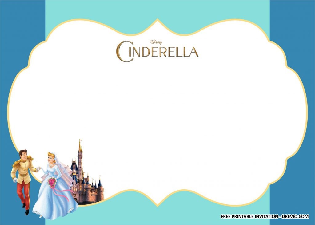 Invitation Template of (FREE PRINTABLE) - Cinderella Birthday Kits Templates 2