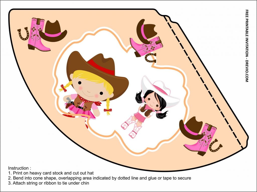 Invitation Template of (FREE PRINTABLE) - Cowgirl Birthday Party Kits Templates 6