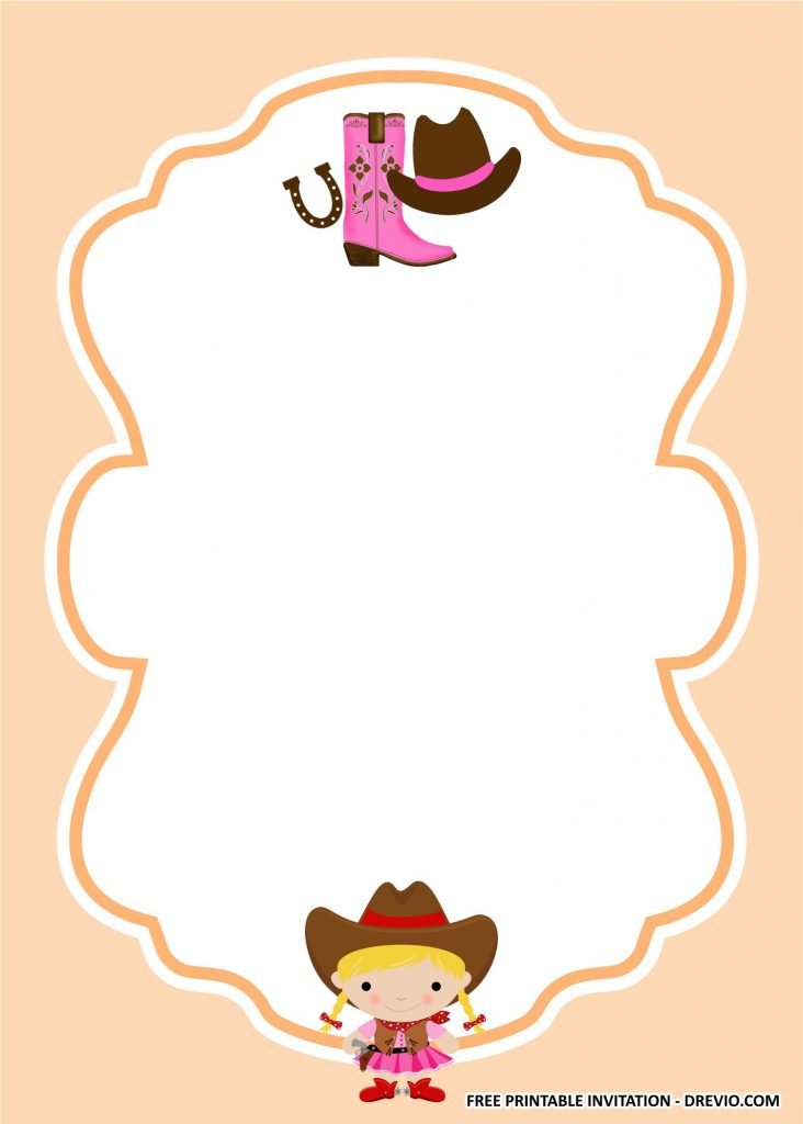 Invitation Template of (FREE PRINTABLE) - Cowgirl Birthday Party Kits Templates 1