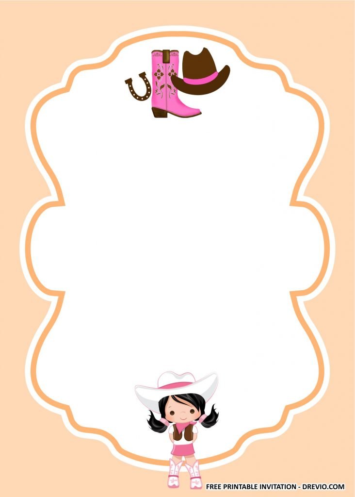 Invitation Template of (FREE PRINTABLE) - Cowgirl Birthday Party Kits Templates 2