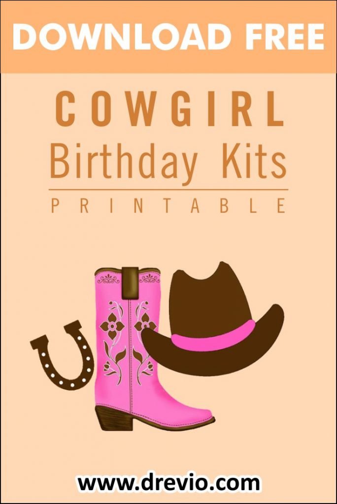 Invitation Template of (FREE PRINTABLE) - Cowgirl Birthday Party Kits Templates 7