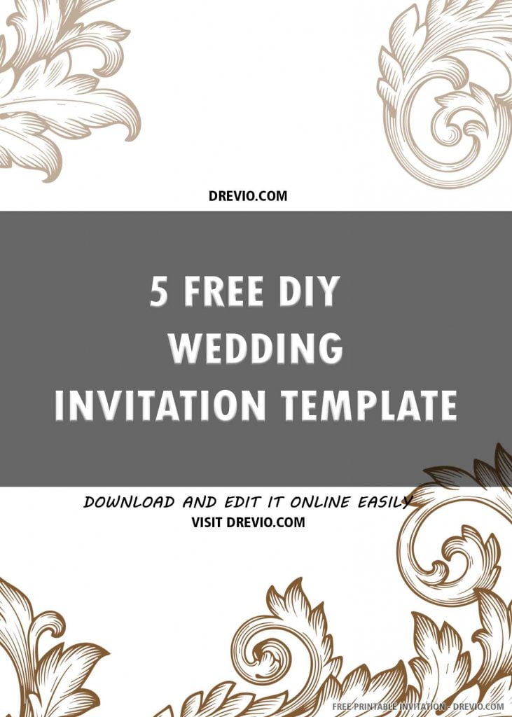 Invitation Template of (FREE PRINTABLE) – DIY Wedding Invitation Templates 4