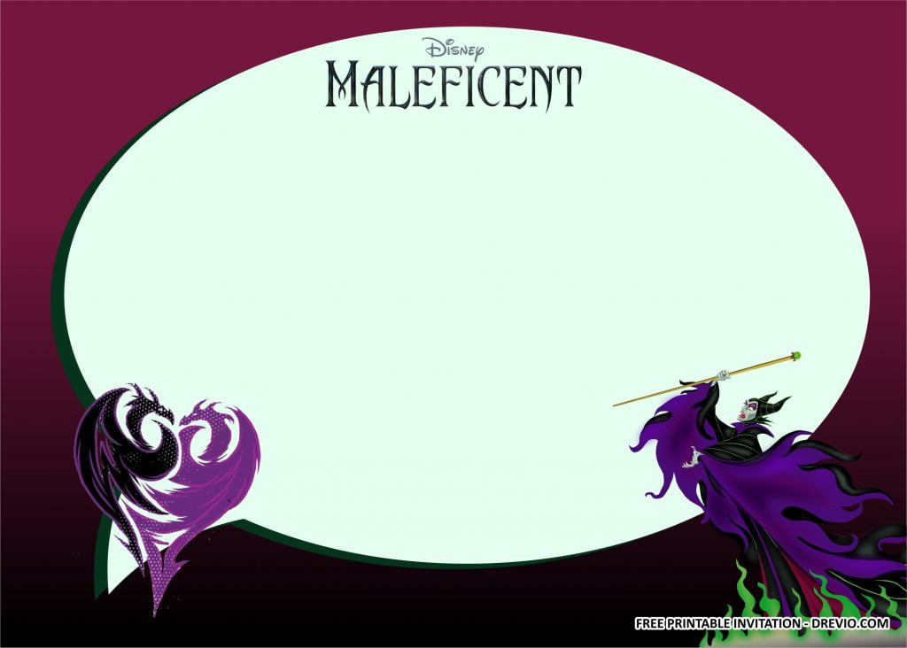 Invitation Template of (FREE PRINTABLE) - Disney Maleficent Birthday Party Kits Templates 1