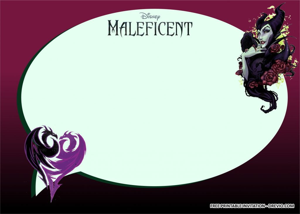 Invitation Template of (FREE PRINTABLE) - Disney Maleficent Birthday Party Kits Templates 2