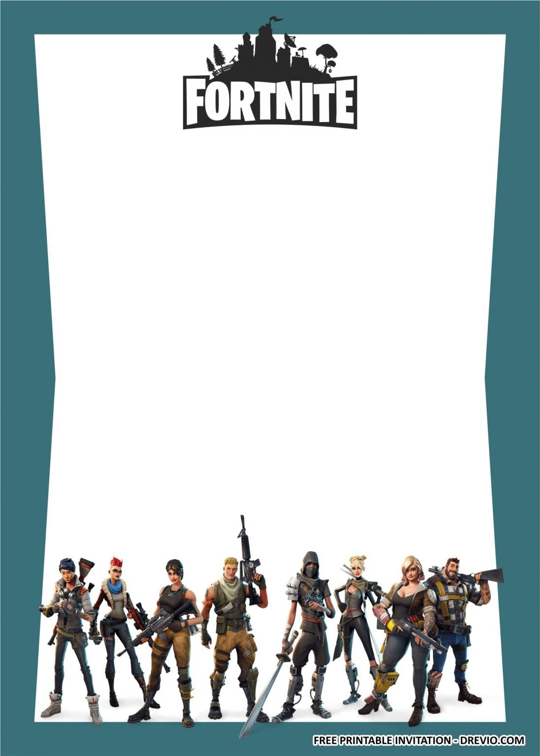 (FREE PRINTABLE) Fortnite 2 Birthday Party Kits Templates Free and