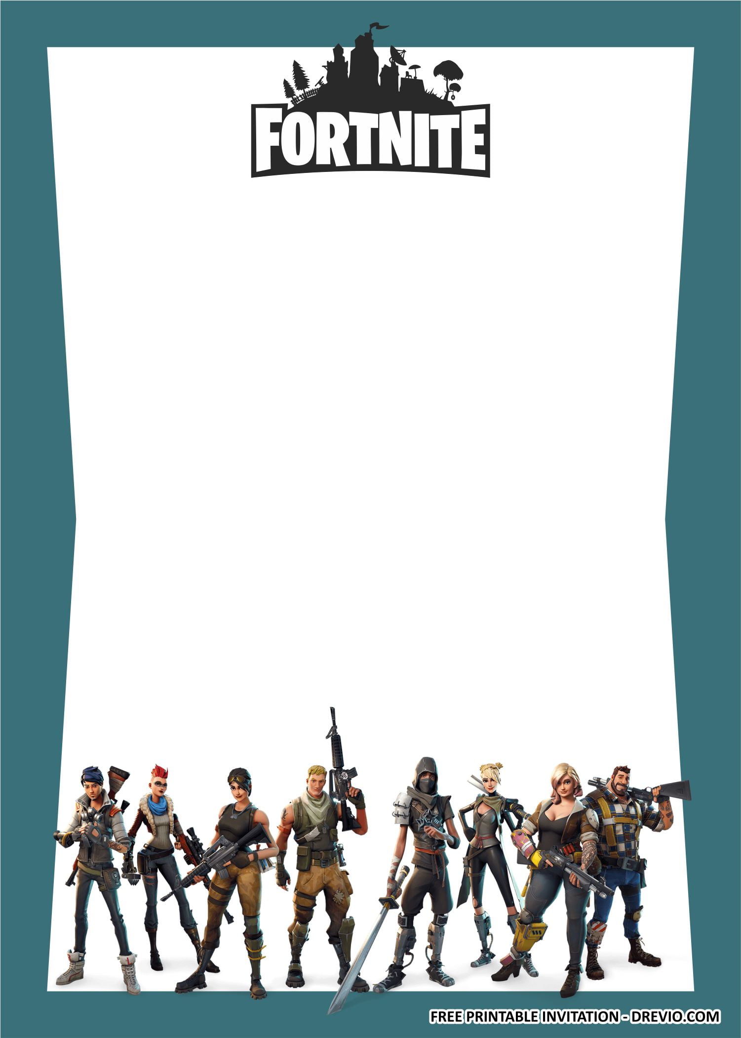 (FREE PRINTABLE) Fortnite 2 Birthday Party Kits Templates: Free and