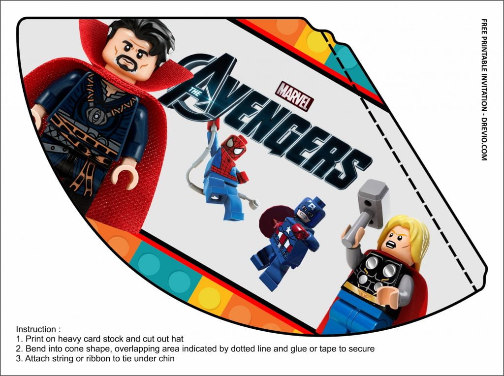 Invitation Template of (FREE PRINTABLE) - Lego Avengers Birthday Kits Templates 6