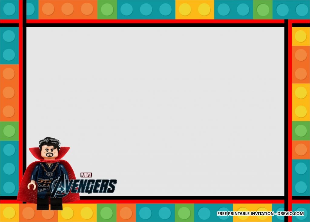 Invitation Template of (FREE PRINTABLE) - Lego Avengers Birthday Kits Templates 1