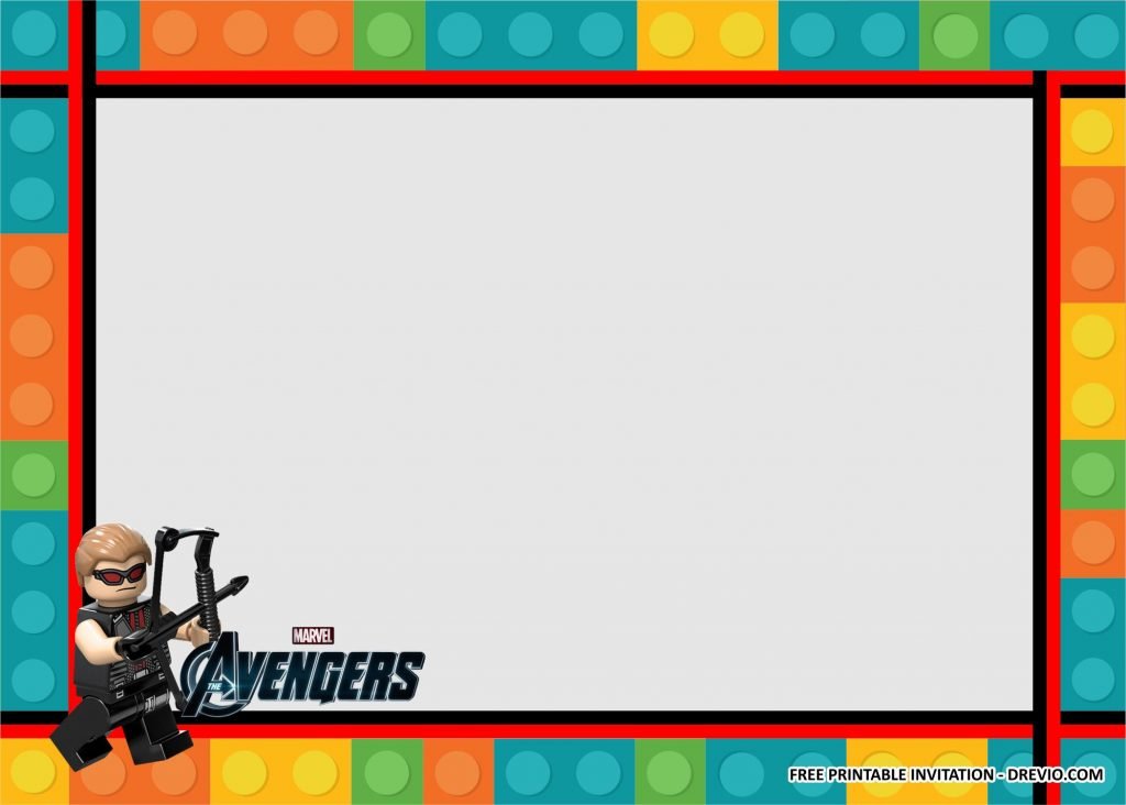 Invitation Template of (FREE PRINTABLE) - Lego Avengers Birthday Kits Templates 2