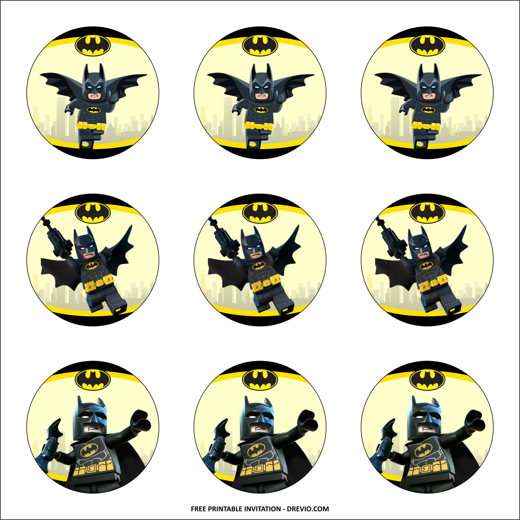 Lego Batman Cupcake Toppers Templates Download Hundreds Free Printable Birthday Invitation Templates Media