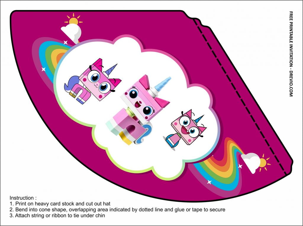 Invitation Template of (FREE PRINTABLE) - Lego Unicorn Birthday Kits Templates 6