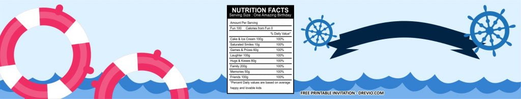 Invitation Template of (FREE PRINTABLE) - Nautical Birthday Party Kits Templates 4