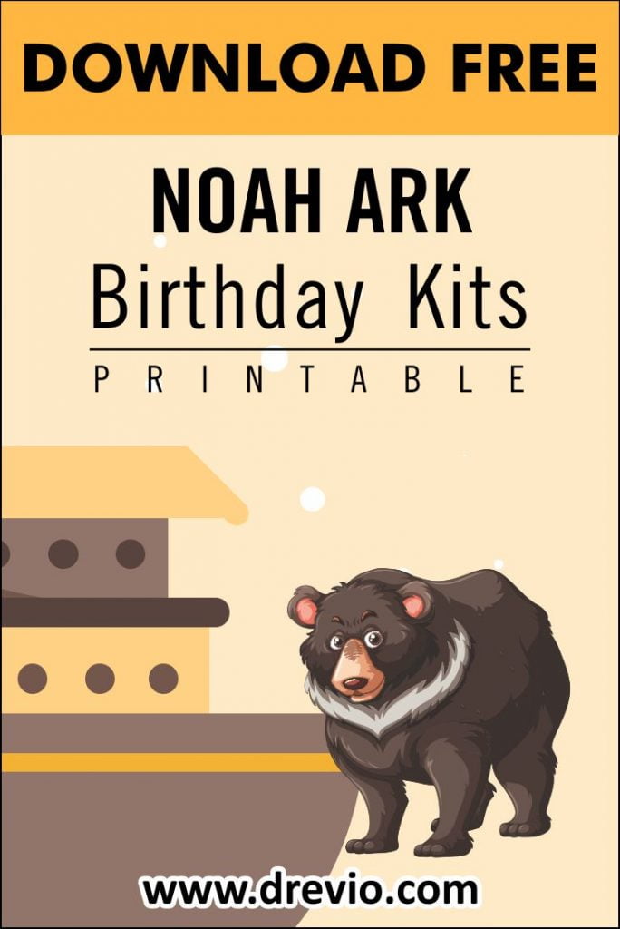 Invitation Template of (FREE PRINTABLE) - Noah’s Ark Birthday Party Kits Templates come from Bedtime Story into the Party 7