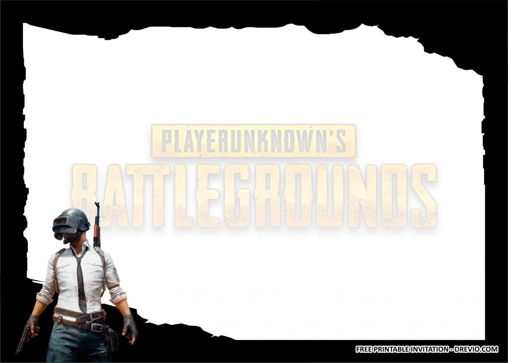 Invitation Template of (FREE PRINTABLE) - PUBG Birthday Party Kits Templates are Ready for New Unforgettable Story 1