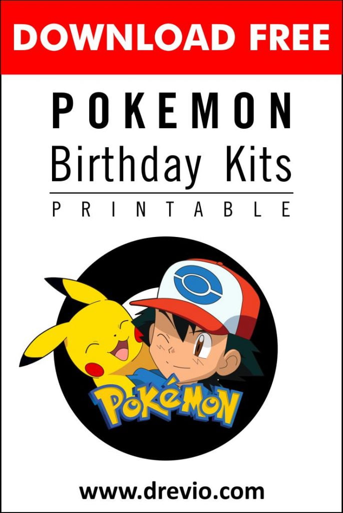(FREE PRINTABLE) – Pokemon Birthday Party Kits Templates: Free