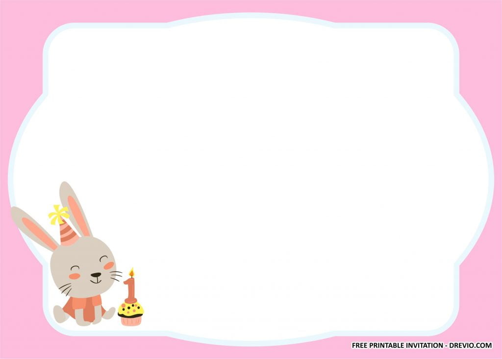 Invitation Template of (FREE PRINTABLE) - Rabbit Birthday Kits Templates 1