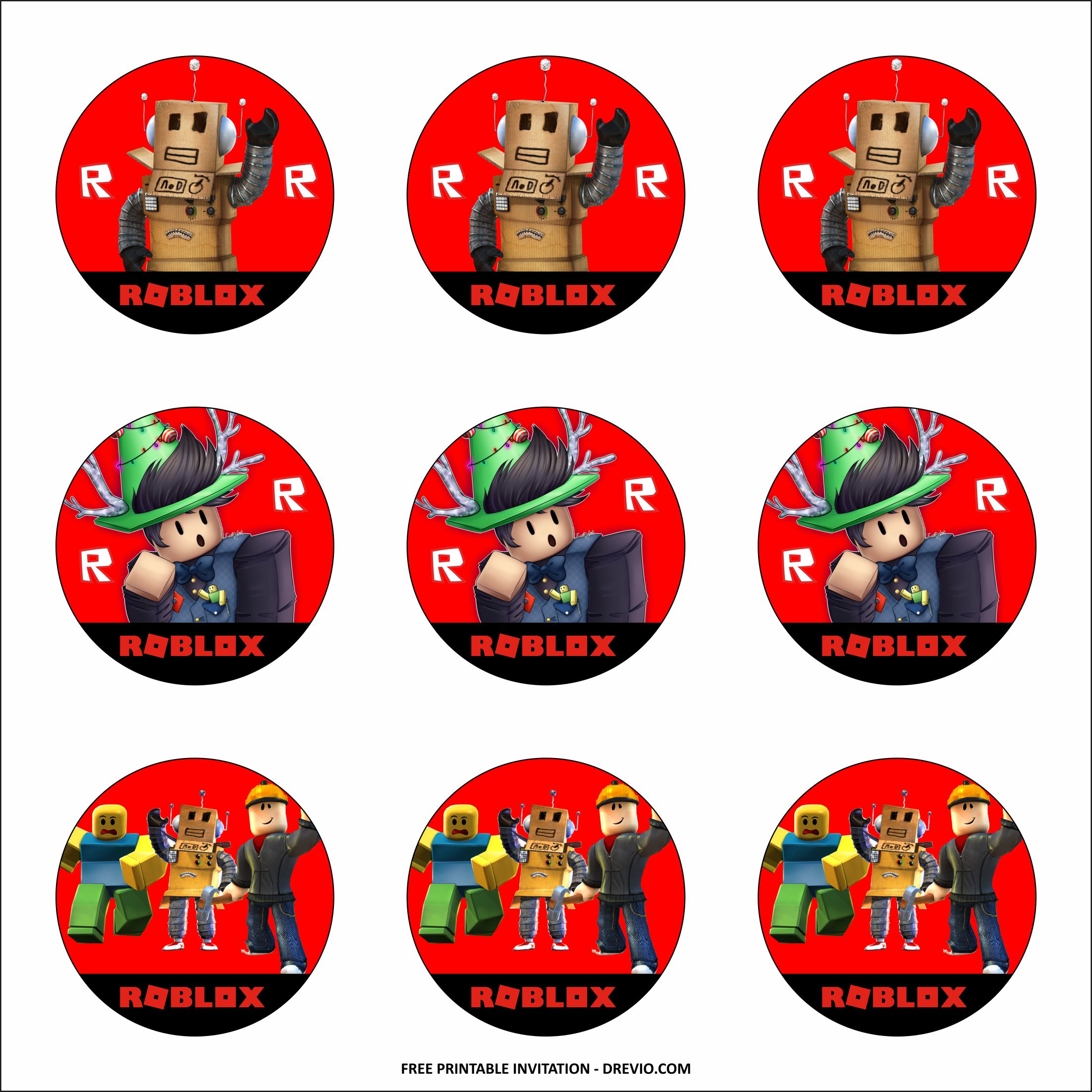 Roblox • Topper • Pennants • Stickers • Cupcake Toppers • FREE